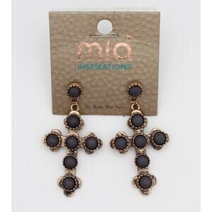 Mia Southwest Boho Copper Tone Cross Earrings #E1461